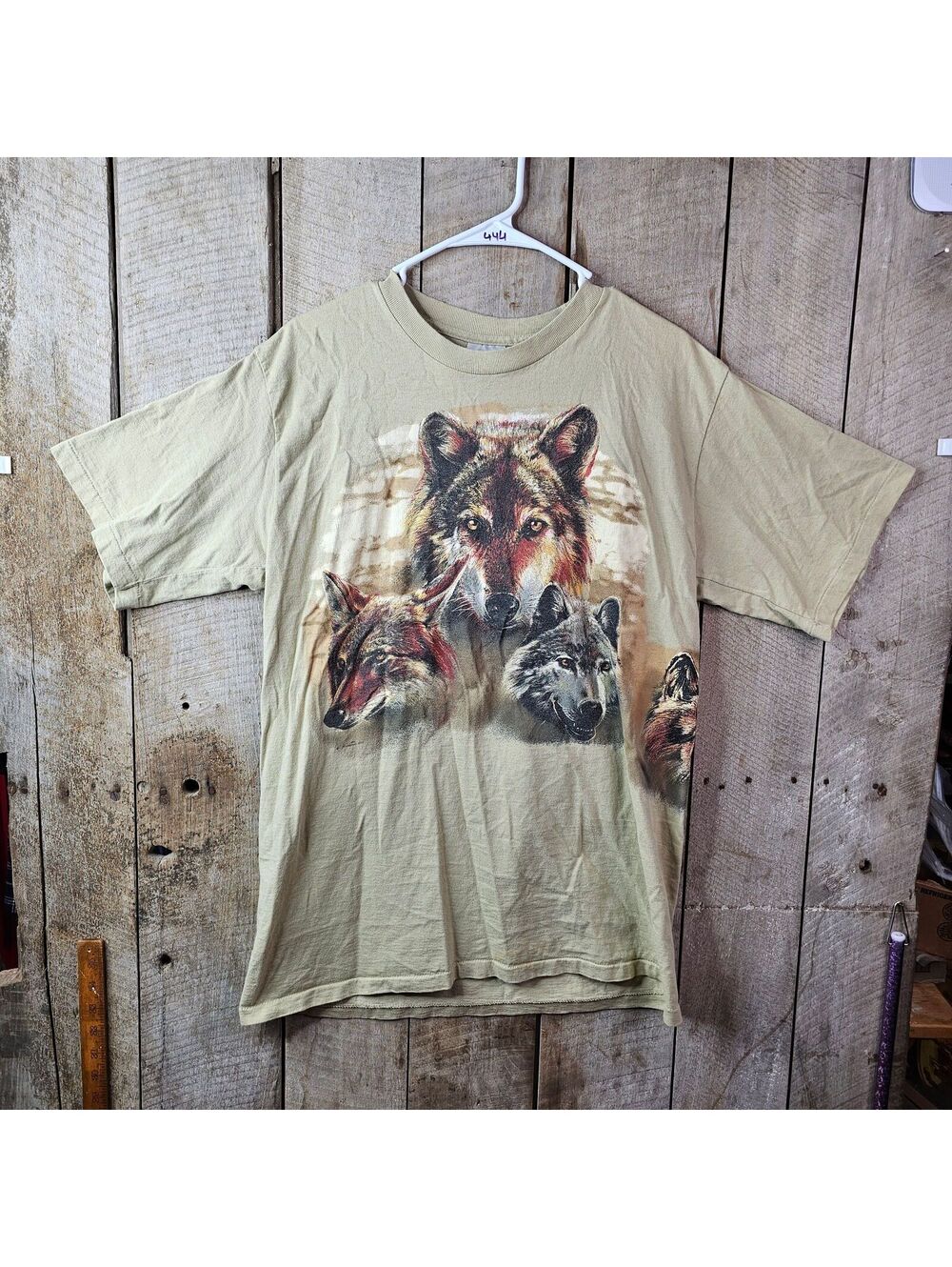 VTG Hazelwoods Wolf Pack Wildlife Nature Graphic T-Shirt USA Made Large